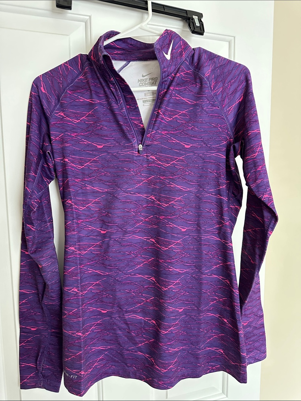 Nike Purple & Pink Dri-FIT 1/4 Zip Long Sleeve Top
